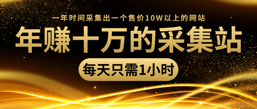 年赚十万的采集站，每天却只需要1小时，一年时间采集出一个售价10W以上的网站-逐浪前行