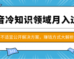 抖音冷知识领域月入过万项目,不适宜公开解决方案 ,抖音赚钱方式大解析!-逐浪前行