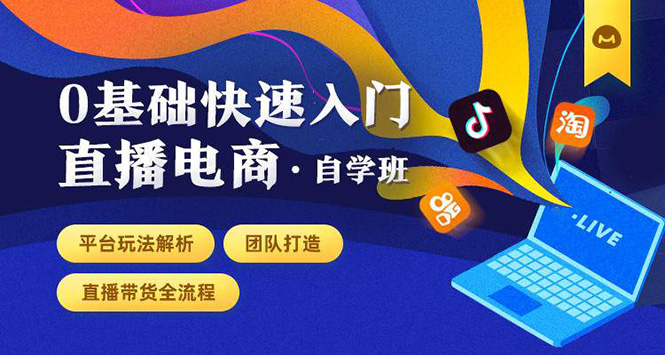 0基础快速入门直播电商课程：直播平台玩法解析-团队打造-带货全流程等环节-逐浪前行