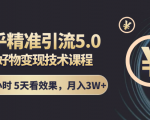 知乎精准引流5.0+知乎好物变现技术课程:每天1-2小时5天看效果,月入3W+-逐浪前行