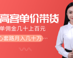 抖音高单价带货项目,一单佣金几十上百元,核心套路月入几十万(共3节)-逐浪前行
