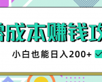 2020年零成本赚钱攻略,小白也能日入200+【视频教程】-逐浪前行