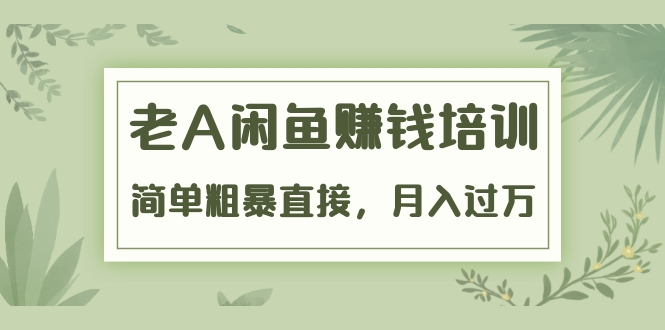 《老A闲鱼赚钱培训》简单粗暴直接，月入过万真正的闲鱼战术实课（51节课）-逐浪前行