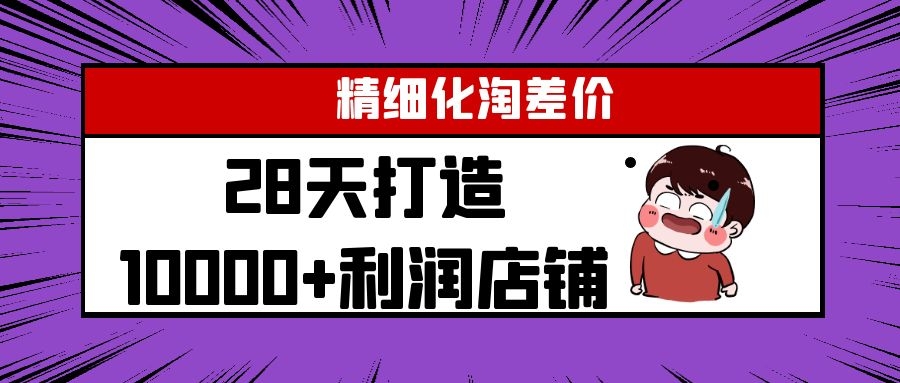 Yl精细化淘差价28天打造10000+利润店铺，精细化选品项目（附软件）-逐浪前行