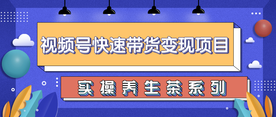 柚子视频号带货实操变现项目，零基础操作养身茶月入10000+-逐浪前行