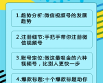 视频号运营实战课2.0,目前市面上最新最全玩法,快速吸粉吸金(10节视频)-逐浪前行