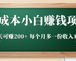 零成本小白赚钱实操项目,一天可赚200+ 每个月多一份收入来源-逐浪前行