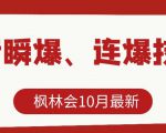 枫林会10月最新抖音瞬爆、连爆技术,主播直播坐等日收入10W+-逐浪前行