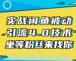实战闲鱼被动引流4.0技术,坐等粉丝来找你,实操演示日加200+精准粉-逐浪前行