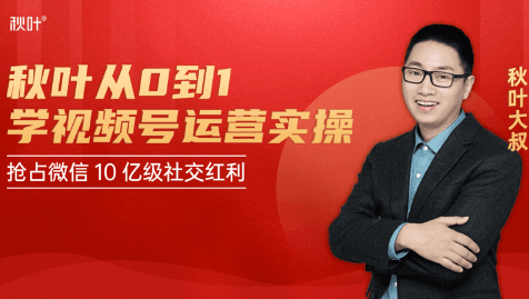 秋叶从0到1学视频号运营实操，抢占微信10亿级红利市场【完结-高清无水印】-逐浪前行
