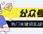 《公众号热门关键词实战引流特训营》5天涨5千精准粉,单独广点通每天赚百元-逐浪前行