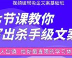 张根视频破局吸金文案班:节节课教你写出杀手级文案(附67页文案训练手册)-逐浪前行