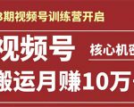 起航哥-第3期视频号核心机密:暴力搬运日入3000+月赚10万玩法-逐浪前行