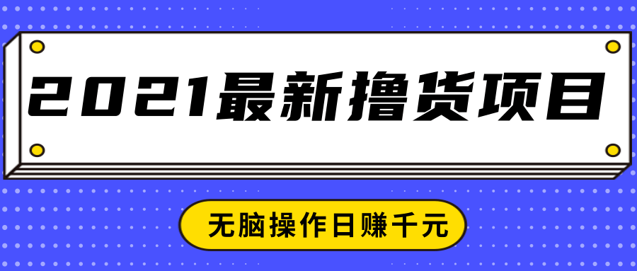 2021最新撸货项目，一部手机即可实现无脑操作轻松日赚千元-逐浪前行