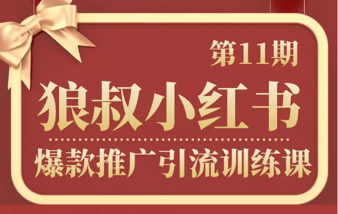 狼叔小红书爆款推广引流训练课第11期，手把手带你玩转小红书-逐浪前行