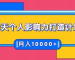 21天个人影响力打造计划,如何操作演讲变现,月入10000+-逐浪前行