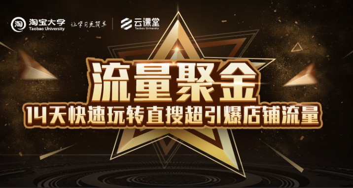 淘宝大学：流量聚金14天快速玩转直搜，超引爆店铺流量，价值8800元-逐浪前行