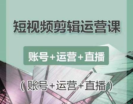 南小北短视频剪辑运营课：账号+运营+直播，零基础学习手机剪辑【视频课程】-逐浪前行