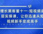 增长黑客董十一·短视频底层实操课,从短视频新手变成高手-逐浪前行