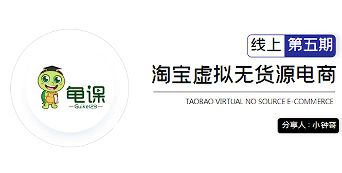 龟课·淘宝虚拟无货源电商5期，全程直播 现场实操，一步步教你轻松实现躺赚-逐浪前行