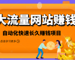 2021大流量网站赚钱,自动化快速赚钱长期项目-逐浪前行