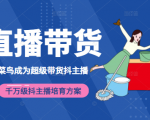 3天从菜鸟成为超级带货抖主播，千万级抖主播培育方案（价值980元）-逐浪前行