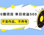 抖音0撸项目:单日收益500,不发作品,不养号-逐浪前行