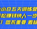 卓让闲鱼小白五天训练营,每天一小时,轻松赚钱快人一步-逐浪前行
