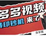 拼多多视频搬砖印钞机玩法，2021年最后一个短视频红利项目-逐浪前行