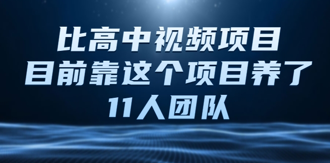 比高中视频项目，目前靠这个项目养了11人团队【视频课程】-逐浪前行