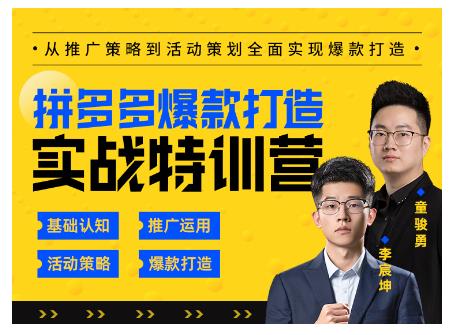 玺承云·拼多多爆款打造实战特训营，一套从入门到高手课程，让你快速拿捏拼多多-逐浪前行