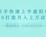 2022年虚拟项目实战指南,新手从0打造月入上万店铺-逐浪前行