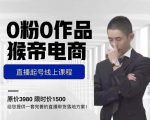 猴帝电商直播起号课,零粉零作品开播底层逻辑,直播五天打爆广场流量-逐浪前行