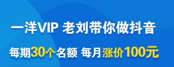 一洋电商抖音VIP，每月集训课+实时答疑+资源共享+联盟合作价值580元-逐浪前行