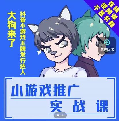 大狗来了：小游戏推广实战课，带你搭建一个游戏推广变现账号-逐浪前行