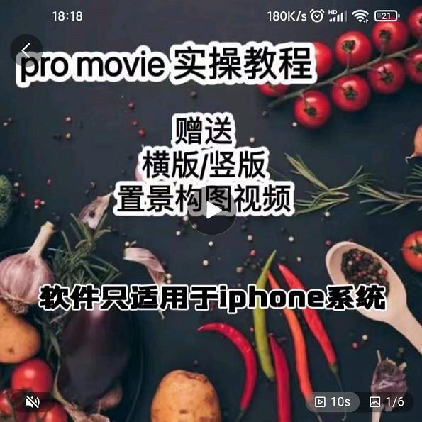漆十二美食摄影，25​节promovie实操高手课节-逐浪前行