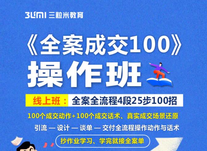 《全案成交100》全案全流程4段25步100招，操作班-逐浪前行