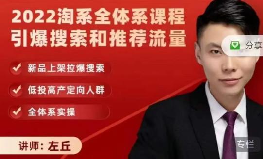 2022淘系全体系课程引爆搜索和推荐流量，新品上架拉爆搜索-逐浪前行