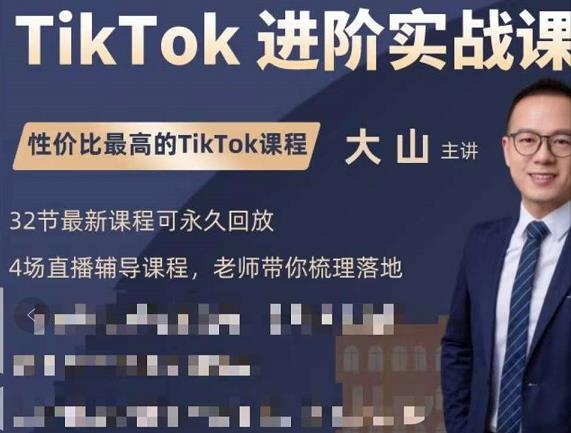 大山老师TikTok进阶实战课：账号详解，流量运营，实战变现，助力你成功出海-逐浪前行