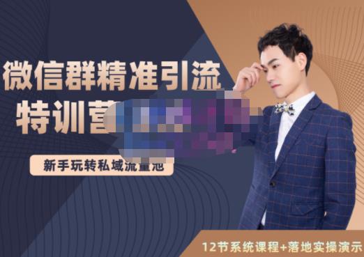 陆明明·微信群精准引流特训营3.0，借助微信群进行引流操作，打造私域流量池-逐浪前行