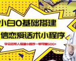 新手0基础搭建微信恋爱话术小程序,一单赚几百【视频教程+小程序源码】-逐浪前行