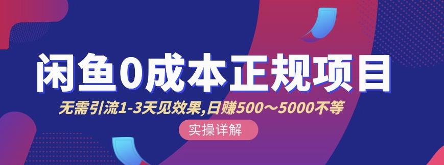 宇晨闲鱼无货源，十几节课程丰富讲诉闲鱼卖货技巧，价值6980-逐浪前行