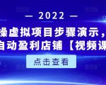新人实操虚拟项目步骤演示，0基础打造自动盈利店铺【视频课程】-逐浪前行