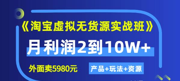 程哥《淘宝虚拟无货源实战班》线上第四期：月利润2到10W+（产品+玩法+资源)-逐浪前行