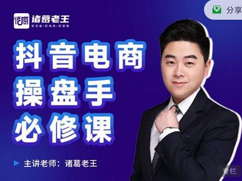 诸葛老王-抖音电商操盘手必修课：顶层设计，​起号破局，爆款运营，数据分析-逐浪前行