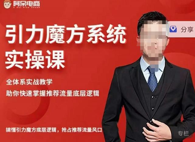 阿呆-引力魔方系统实操课，全体系实战教学，助你快速掌握推荐流量底层逻辑-逐浪前行