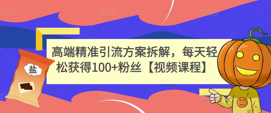 高端精准引流方案拆解，每天轻松获得100+粉丝【视频课程】-逐浪前行