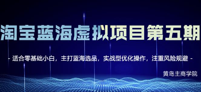 黄岛主淘宝虚拟无货源3.0+4.0+5.0，适合零基础小白，主打蓝海选品，实战型优化操作-逐浪前行