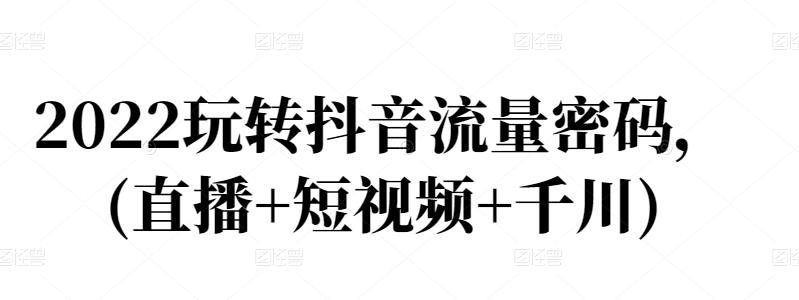 2022玩转抖音流量密码，(直播+短视频+千川)-逐浪前行