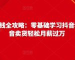 抖音电商赚钱全攻略：零基础学习抖音种草，靠抖音卖货轻松月薪过万-逐浪前行